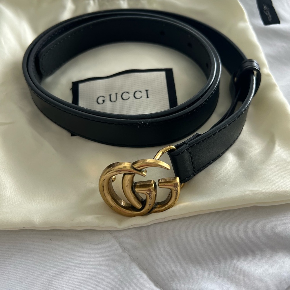 Gucci “GG” Buckle Leather Belt